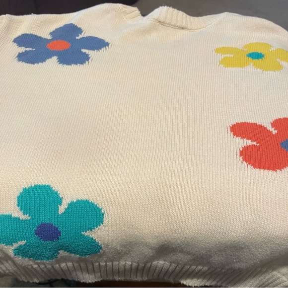 Rails Cream Crew Neck Sweater with Floral Design - Picture 2 of 5
